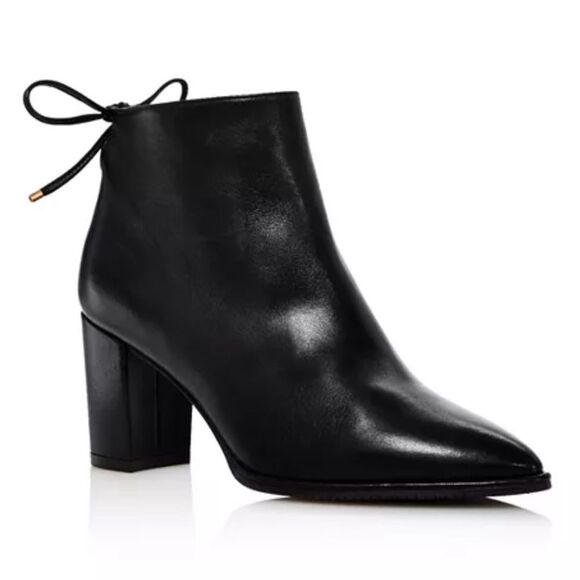 STUART WEITZMAN NWOT Gardiner 2.5” Block Heel Ankle Booties Leather Black Size 5 - Picture 1 of 14